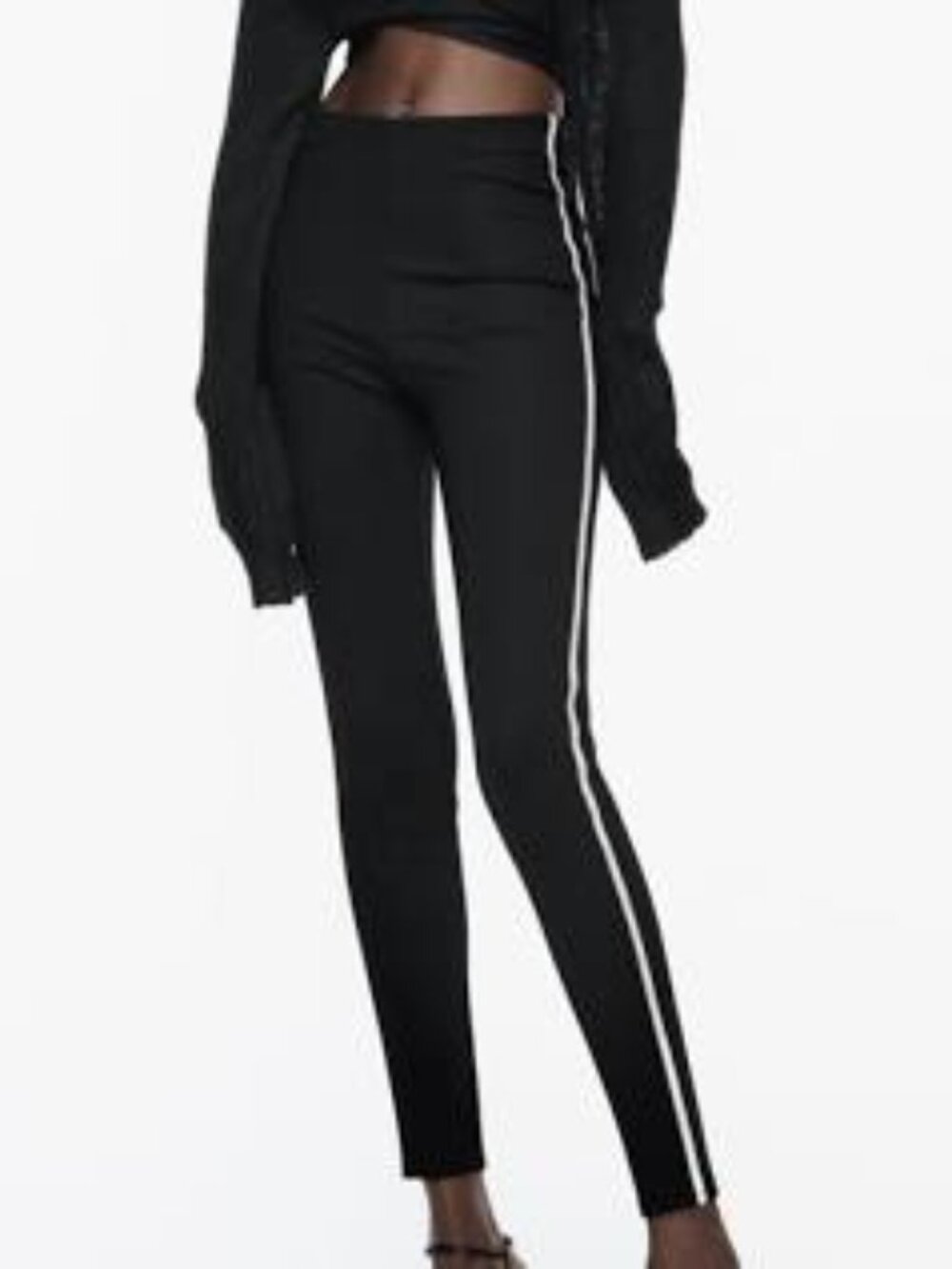 Zara Stretch Legging-Black-Rhinestone Side Edging XS